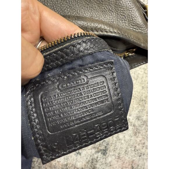 VTG COACH BROWN Green SONOMA SOFT BUCKET NATURAL GRAIN SHOULDER BAG Saddle 90’s - Picture 11 of 11